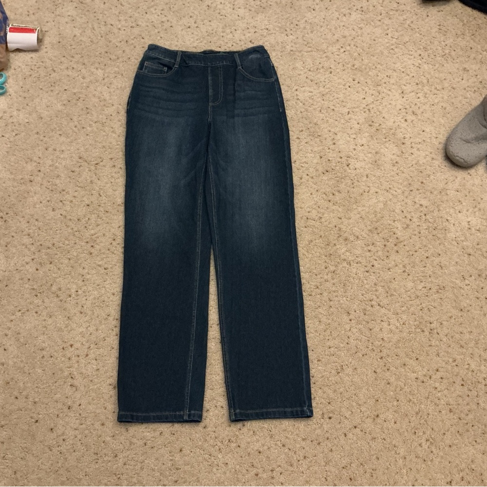 Halara straight leg pull on stretch jeans - Med.